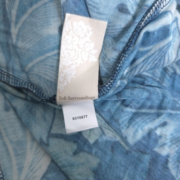 Soft surroundings Saunterre Tropical Green Leaf Print Maxi Dress Large - Picture 13 of 14